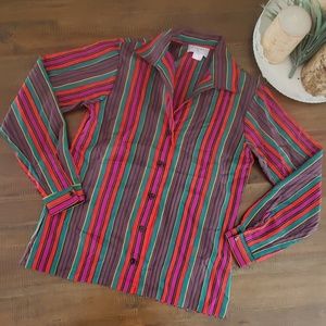 Vintage stripped button down blouse